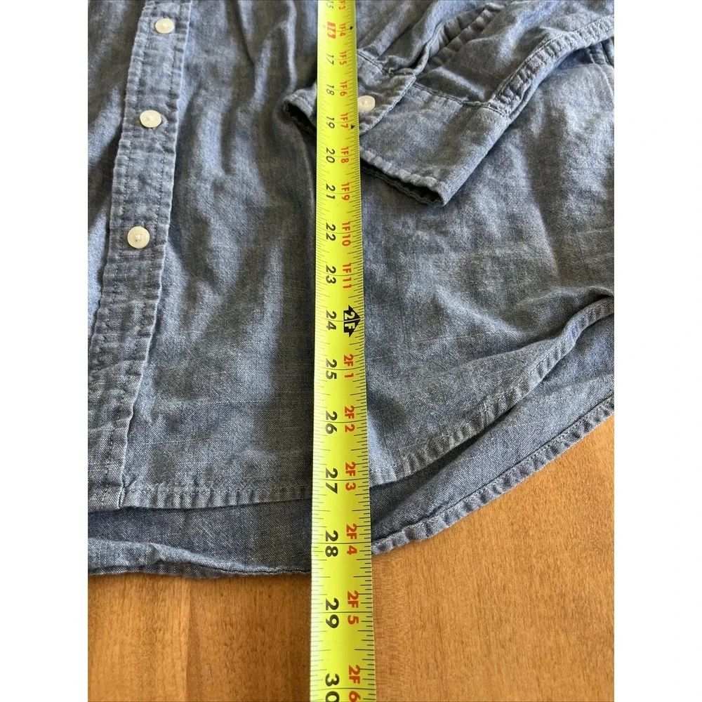 Levi's Men's Blue Chambray Button Down Shirt Long Sleeve Cotton Pocket‎ Size XXL